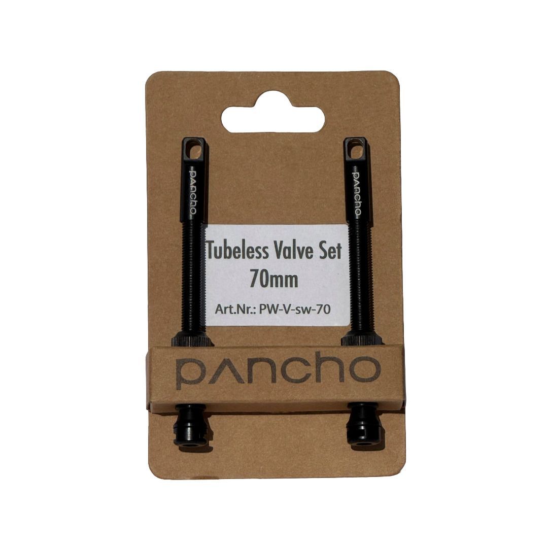 Panchowheels-Panchowheels Tubeless Ventil Set, Aluminium, 70mm, schwarz _PW-V-sw-70_
